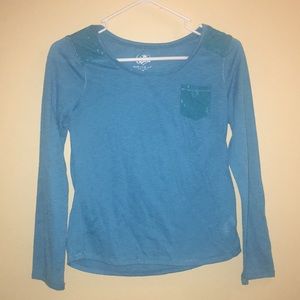 Justice Brand- Girls long sleeve t-shirt w/ pocket